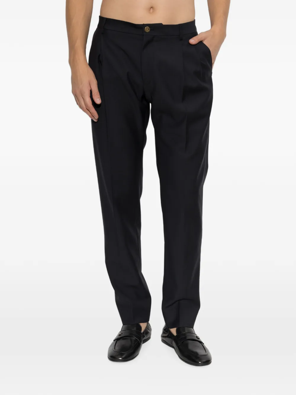 Dolce & Gabbana Wollen plooibroek Zwart