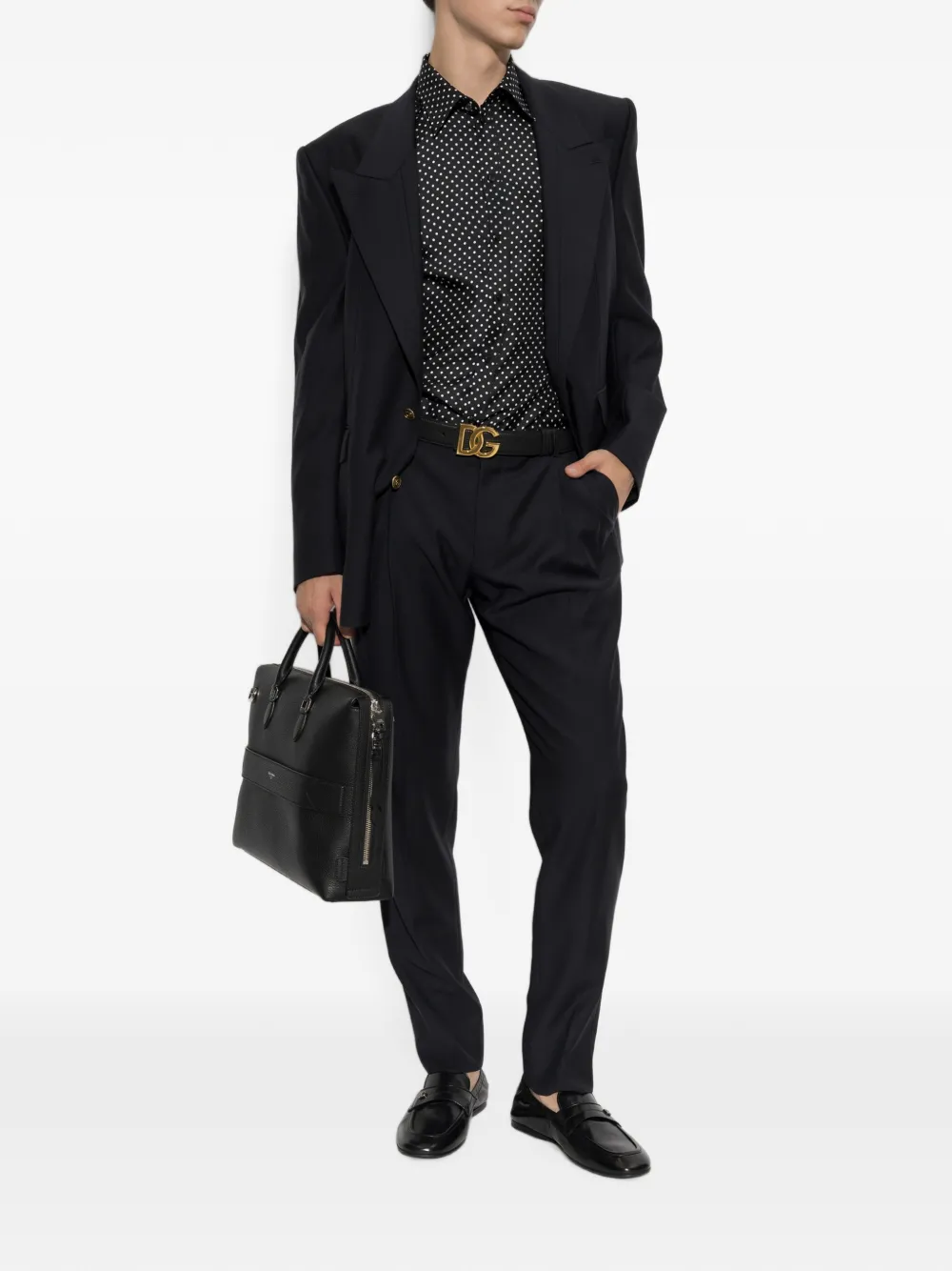 Dolce & Gabbana Wollen plooibroek Zwart