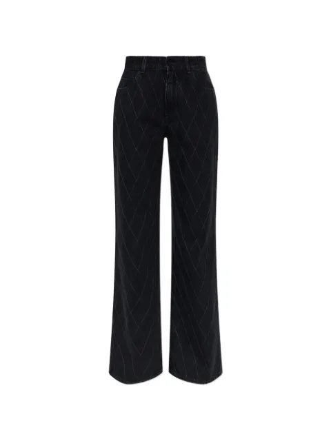 Balmain diamond-quilted wide-leg jeans