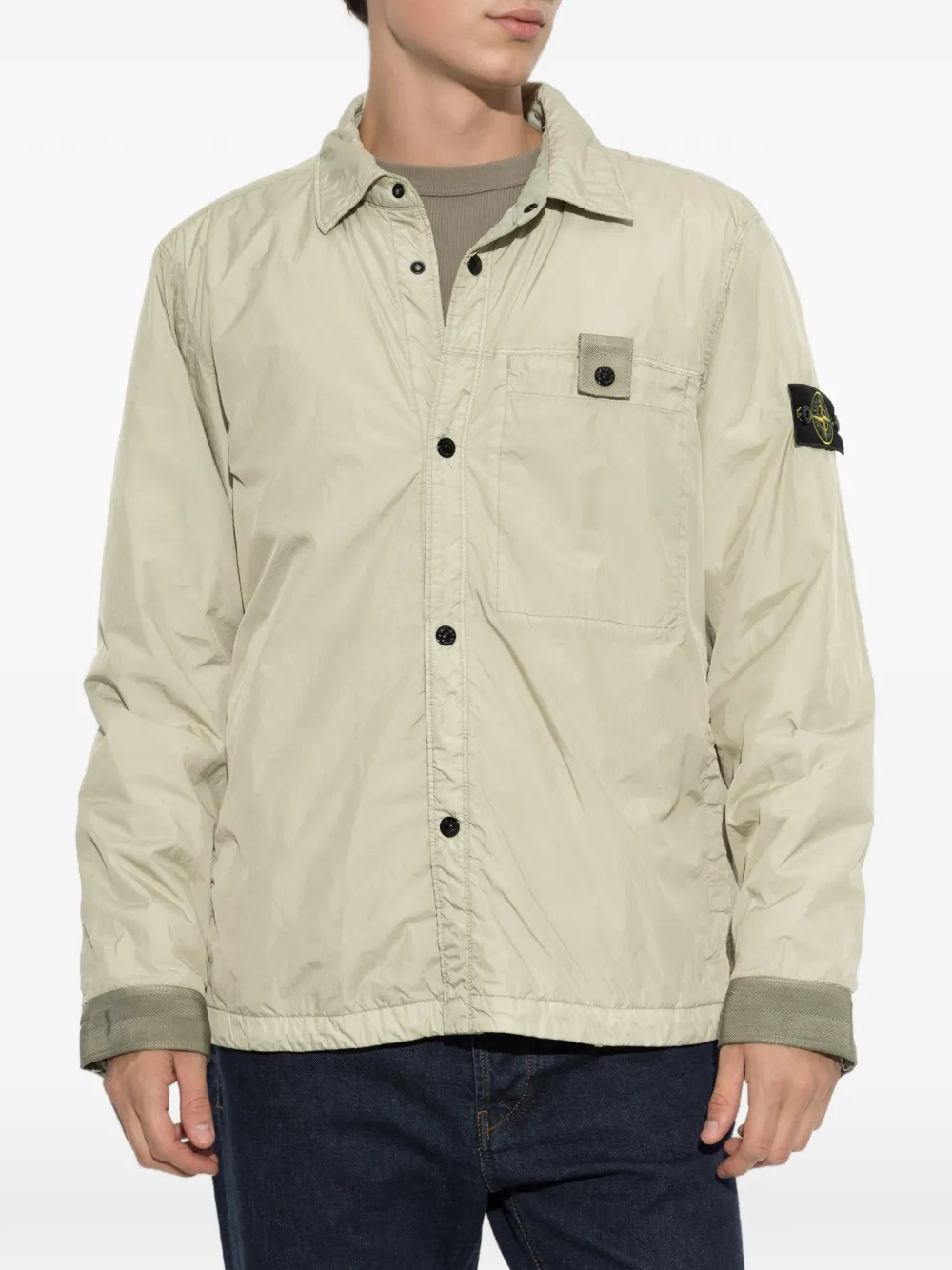 Stone Island Gewatteerd winddicht jack Beige