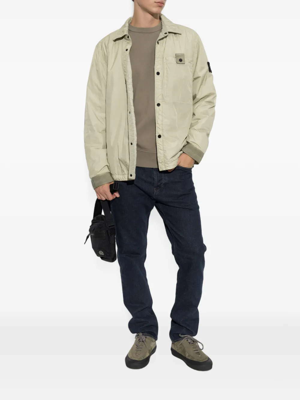 Stone Island Gewatteerd winddicht jack Beige