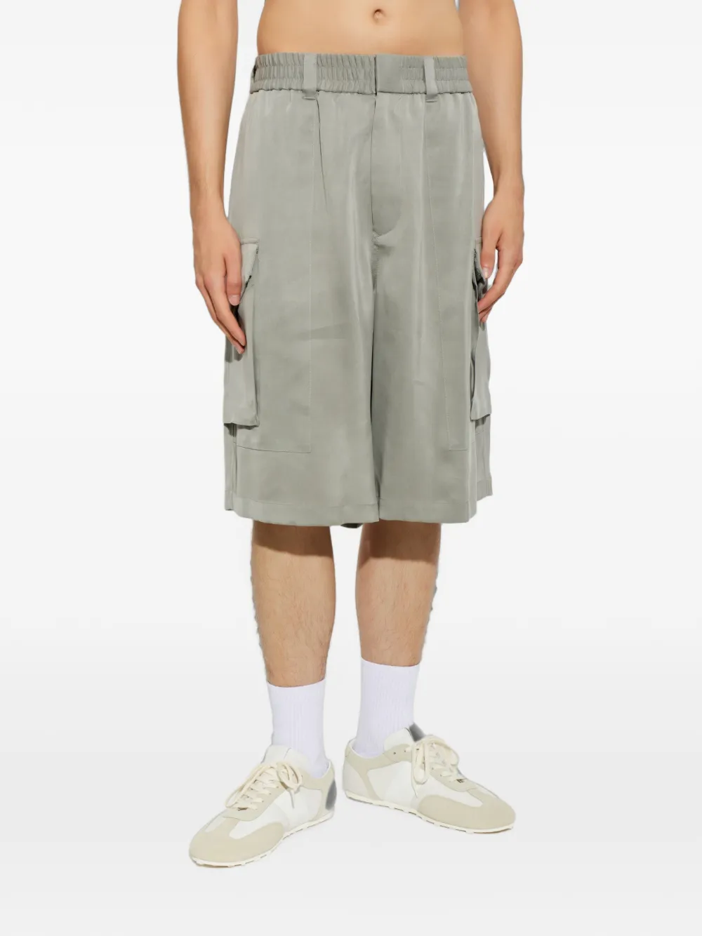 Giorgio Armani Geplooide cargo shorts Grijs