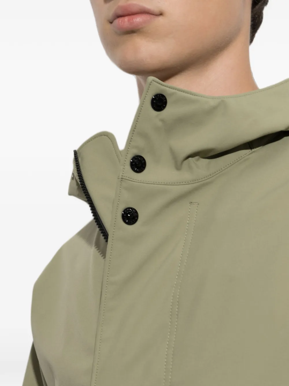 Stone Island Jack met capuchon en logopatch Groen
