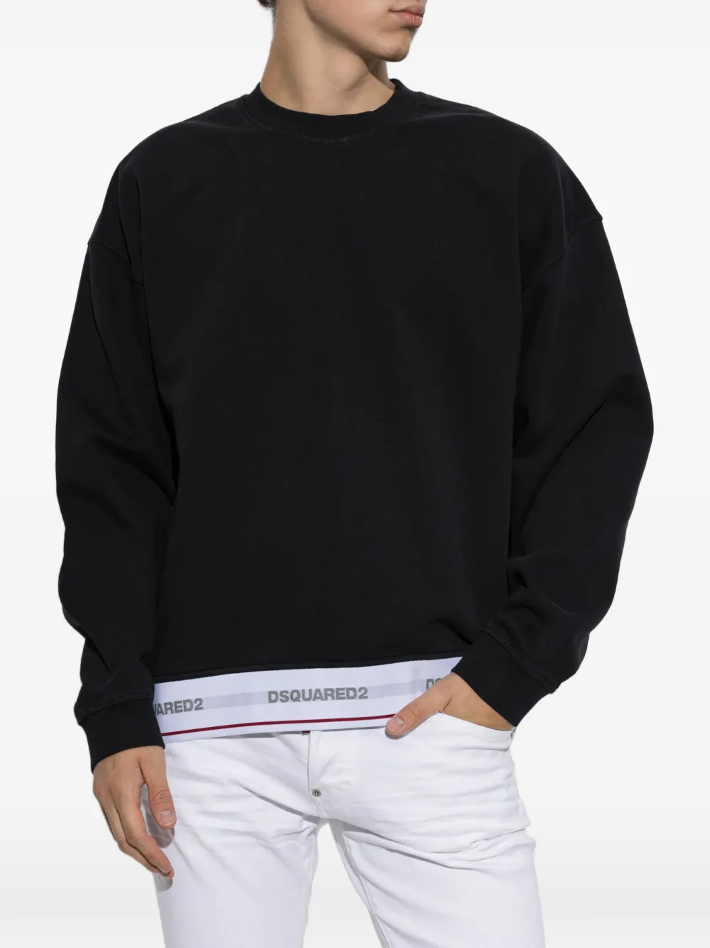 DSQUARED2 Trui met logo afwerking Zwart