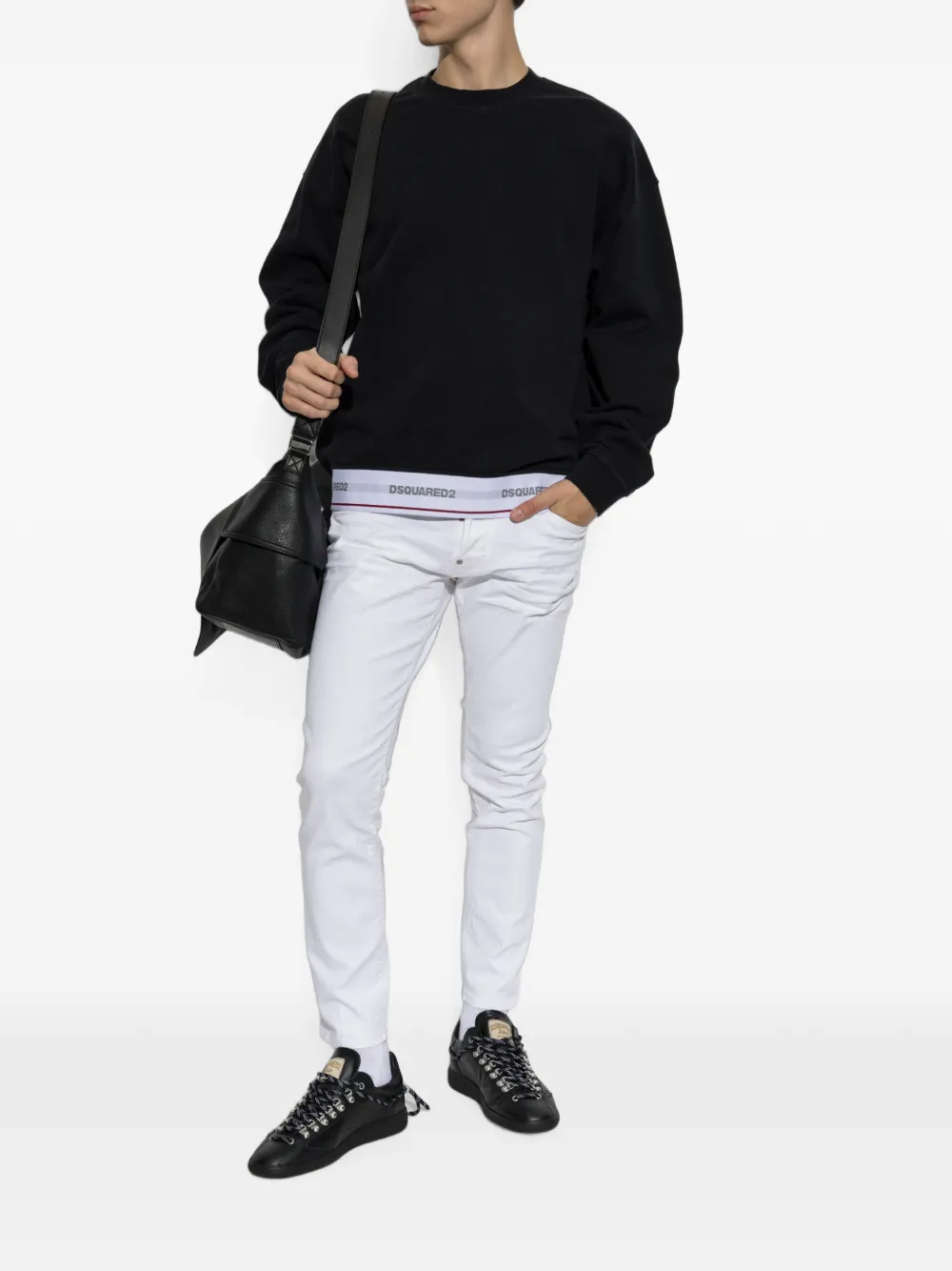DSQUARED2 Trui met logo afwerking Zwart