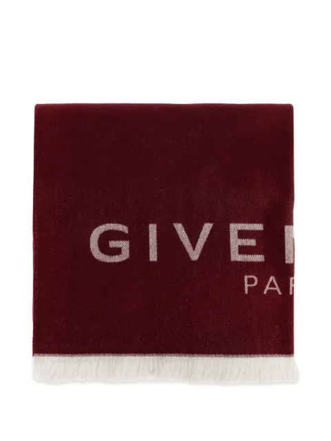 Givenchy logo-intarsia frayed scarf