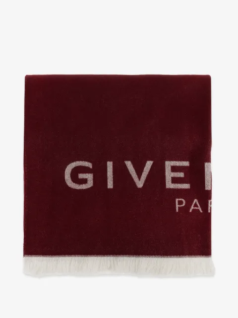 Givenchy logo-intarsia frayed scarf