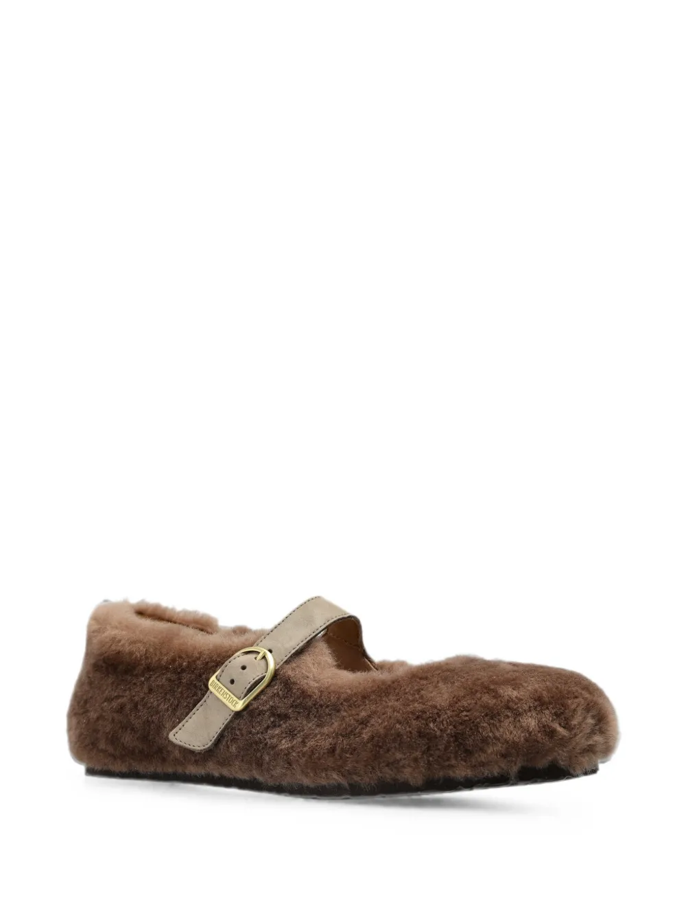 Birkenstock Santa Clarita ballerina's met gesp Bruin