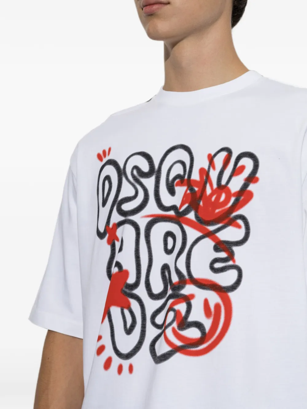 DSQUARED2 T-shirt met logoprint Wit