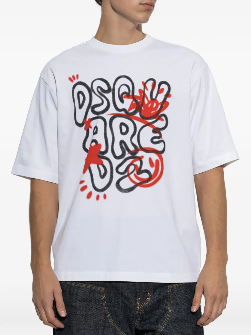 DSQUARED2 T-shirt met logoprint Wit