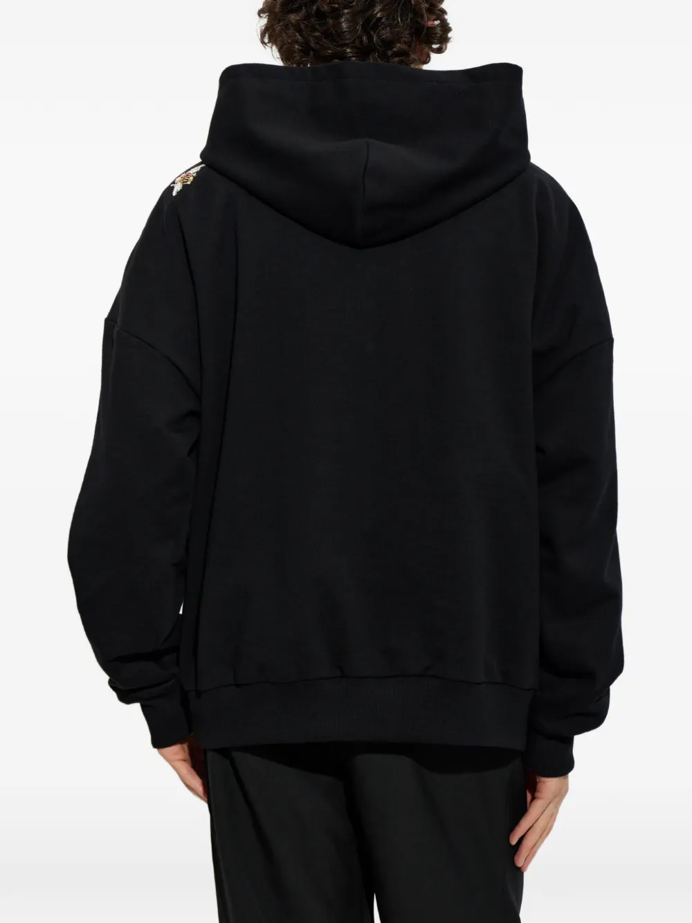 Balmain Katoenen hoodie verfraaid met applicatie Zwart