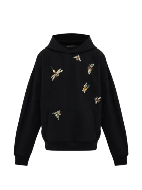 Balmain appliqué-embellished cotton hoodie