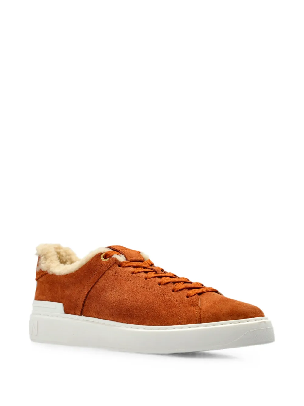 Balmain b-court shearling-trim sneakers Bruin