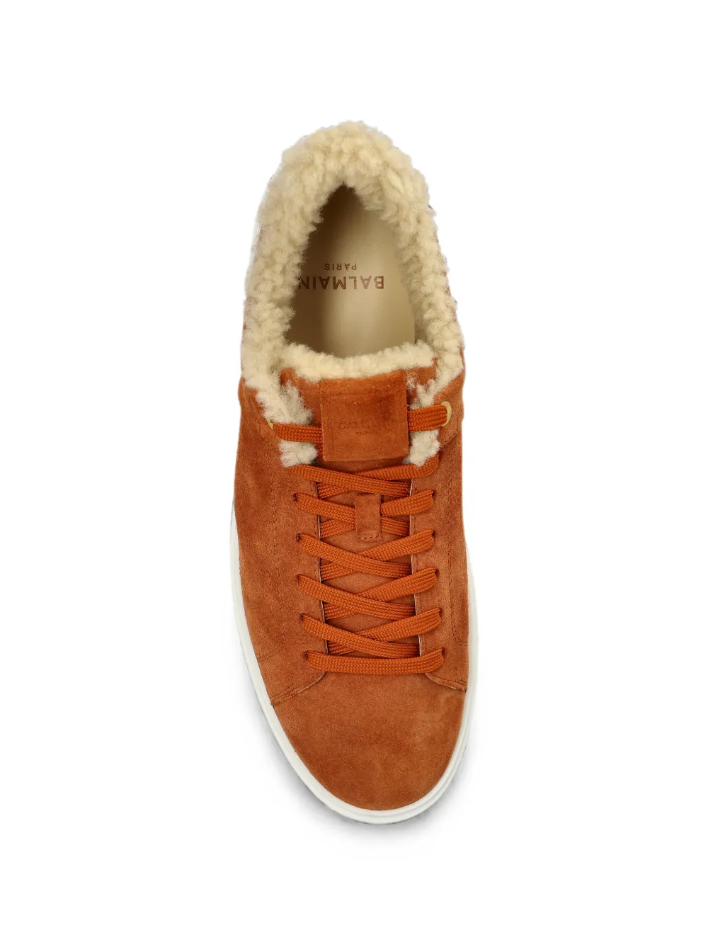 Balmain b-court shearling-trim sneakers Bruin