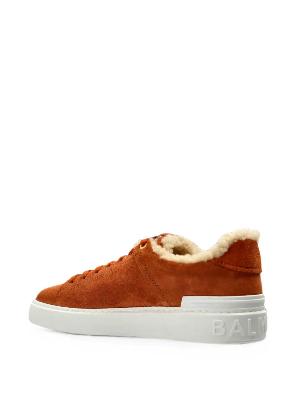 Balmain b-court shearling-trim sneakers Bruin