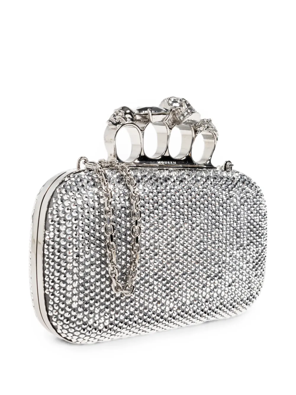 Alexander McQueen Knuckle Clutch Clutch Bag in Silver, view 4