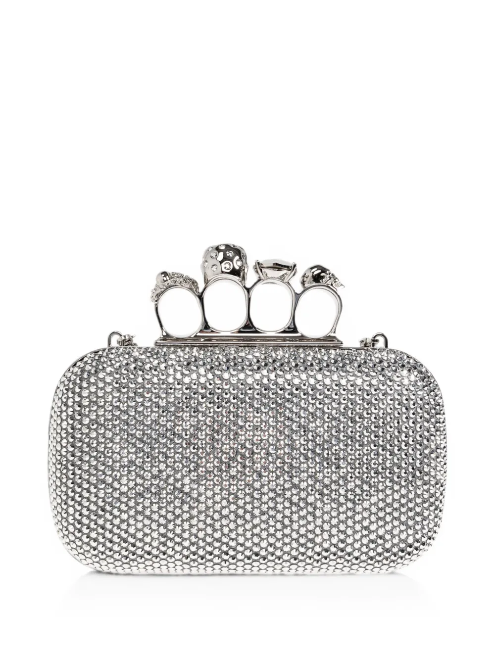 Alexander McQueen Knuckle Clutch Clutch Bag in Silver, view 3