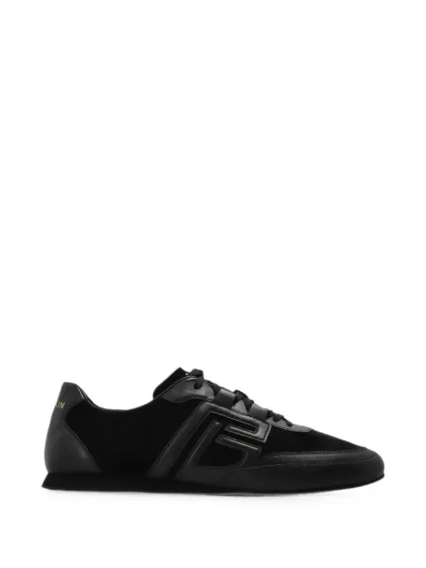 Balmain logo-patch leather sneakers