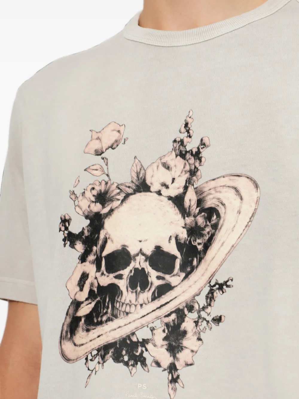 PS Paul Smith T-shirt met doodskopprint Grijs