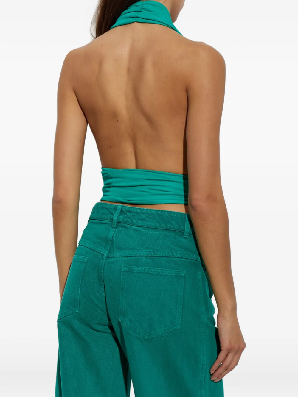 Christopher Esber draped halterneck top Groen