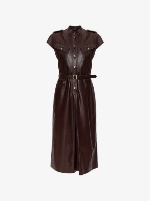 Alexander McQueen leather midi dress