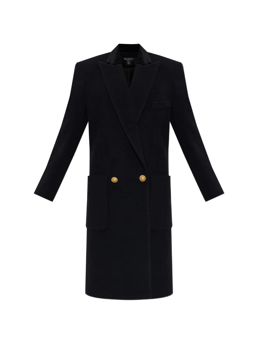 Balmain double-breasted wool coat - Schwarz