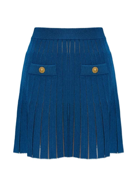 Balmain button-detail pleated skirt