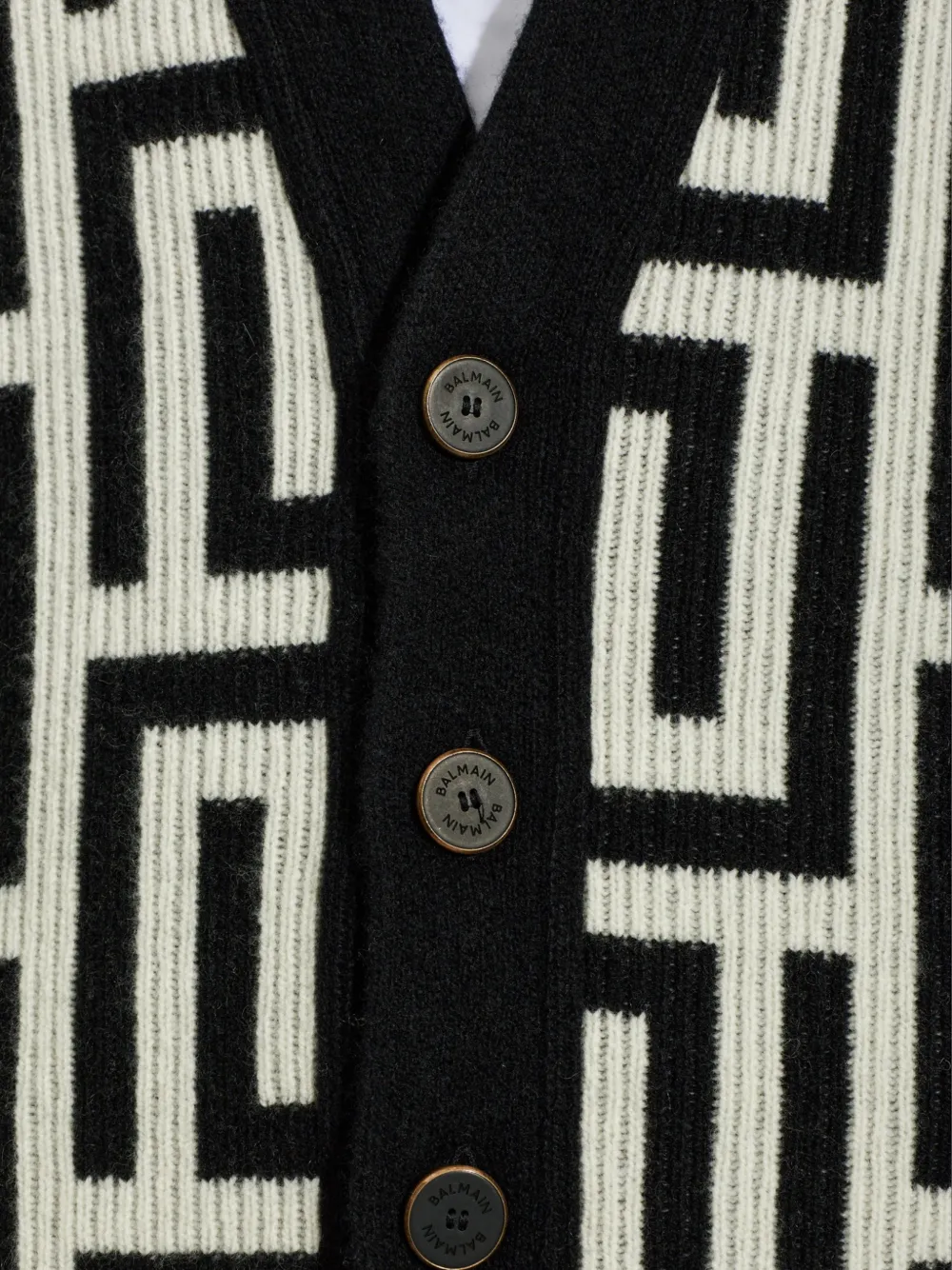 Balmain Vest met monogram-print Zwart