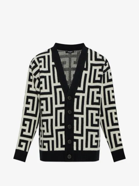 Balmain monogram-pattern cardigan
