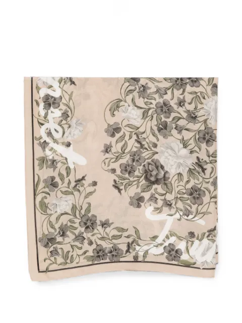 TWINSET floral-print logo-print scarf