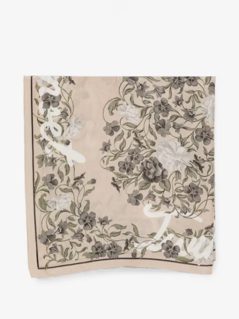 TWINSET floral-print logo-print scarf