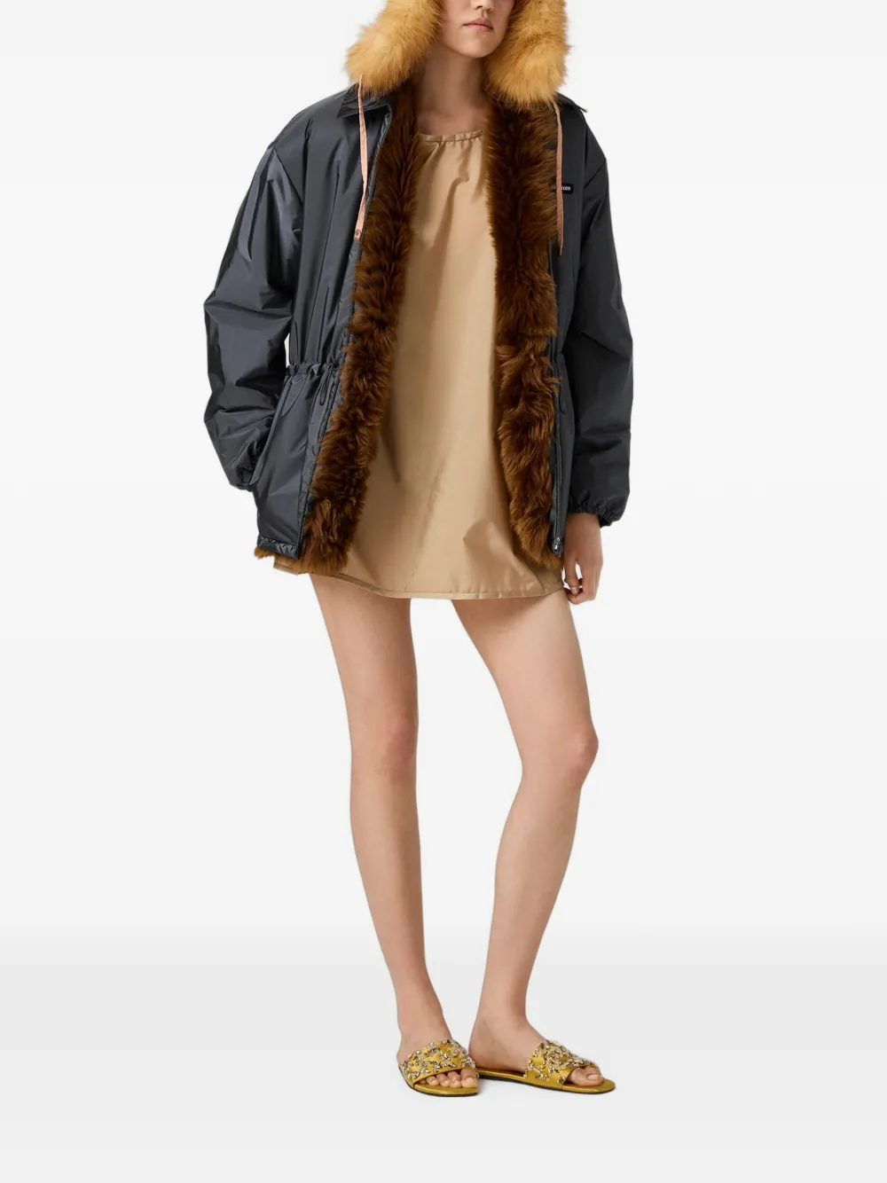 Miu Jurk van technische stof Beige
