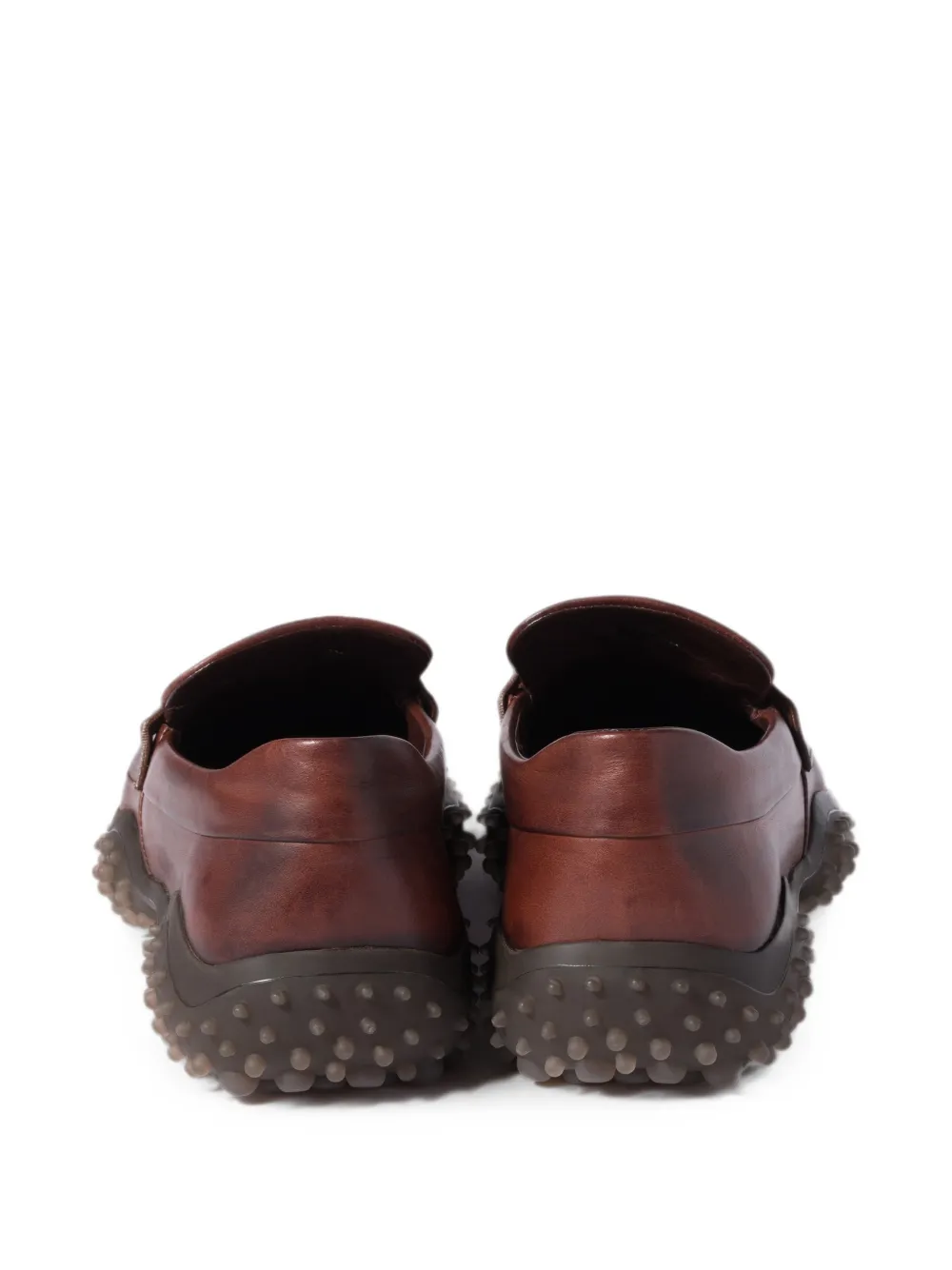 Miu Leren loafers Bruin