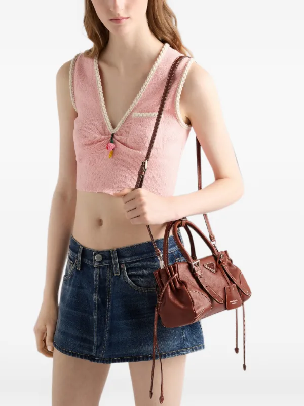 Prada Karin Small Leather Bag | Brown | FARFETCH