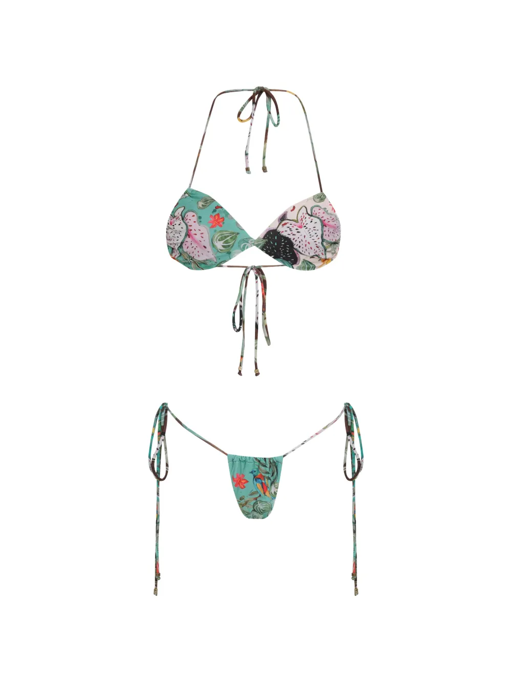 Amir Slama Set bikini a fiori - Verde