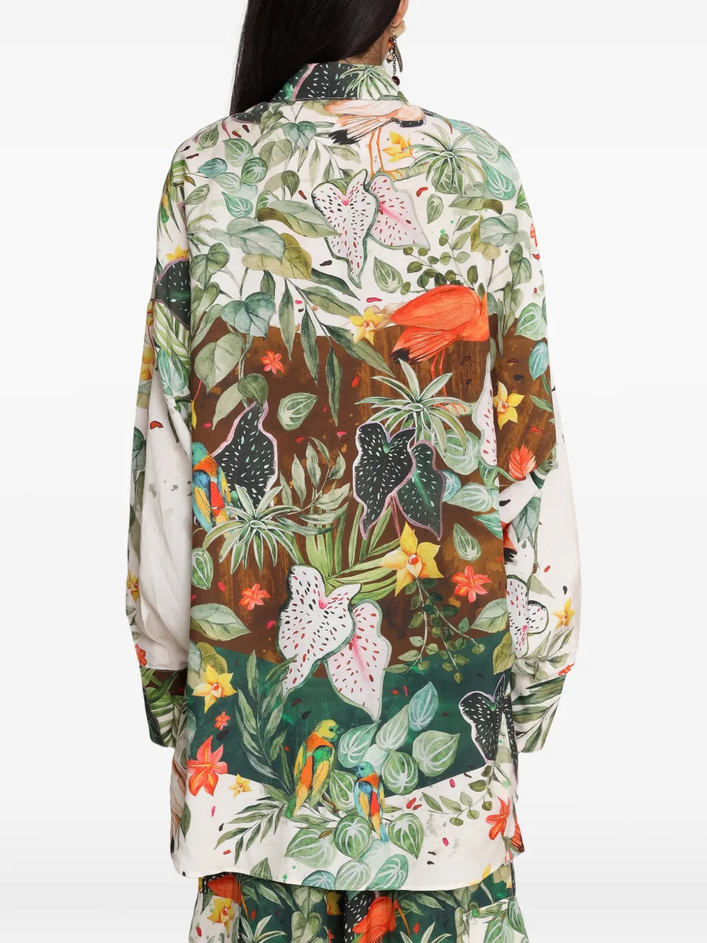 Amir Slama x Avatim blouse met botanische print Beige