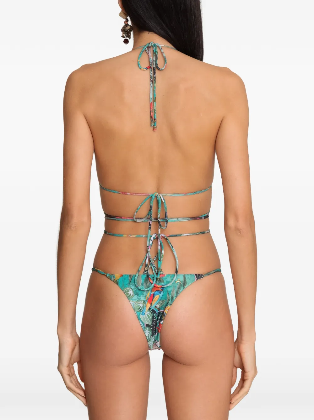 Amir Slama x Avatim bikini met bloemenprint en ringdetail Groen