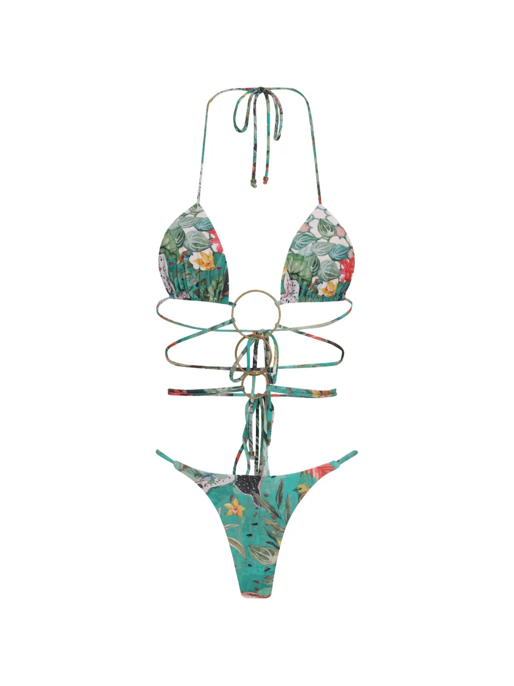 Amir Slama Bikini a fiori - Verde