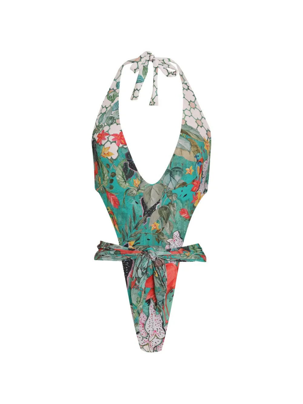 Amir Slama Costume intero a fiori - Verde