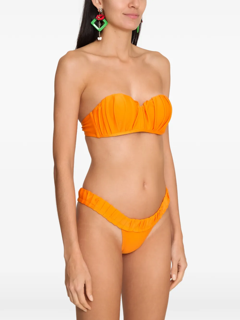 Amir Slama Bandeau bikini met plooien Oranje