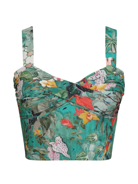 Amir Slama top fruncido con estampado floral