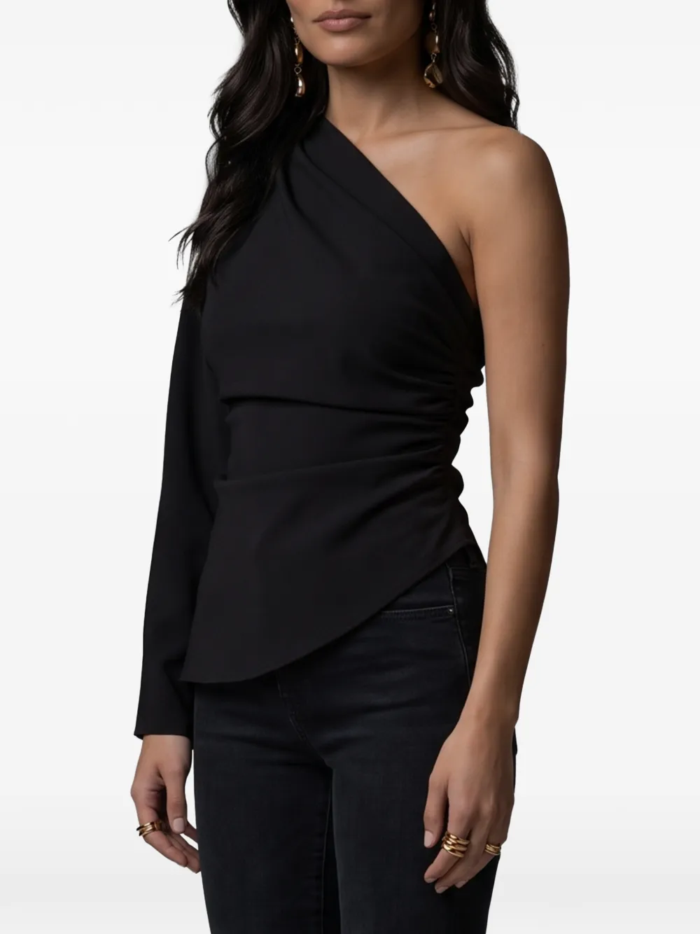 Federica Tosi Asymmetrische blouse Zwart