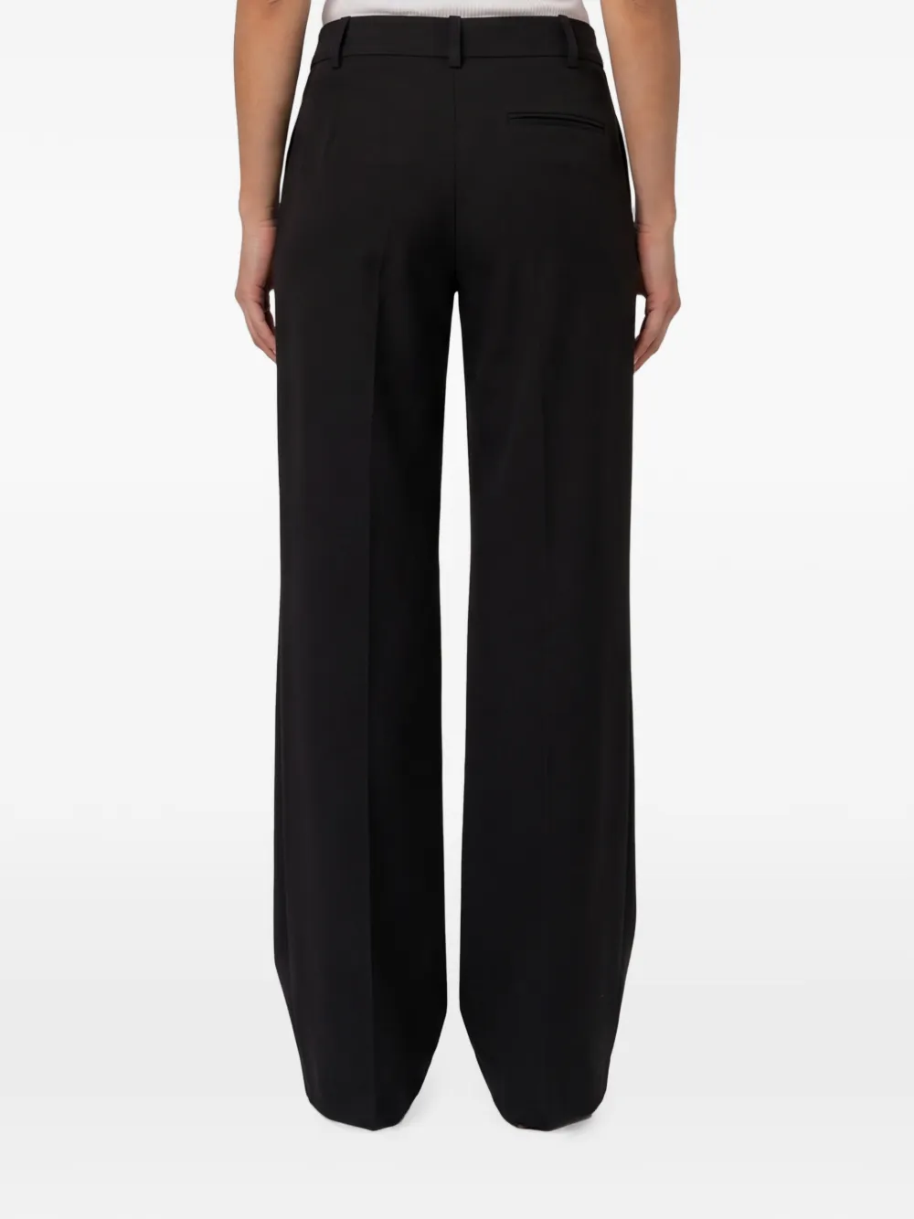 Federica Tosi pressed-pleat wide-leg trousers Zwart