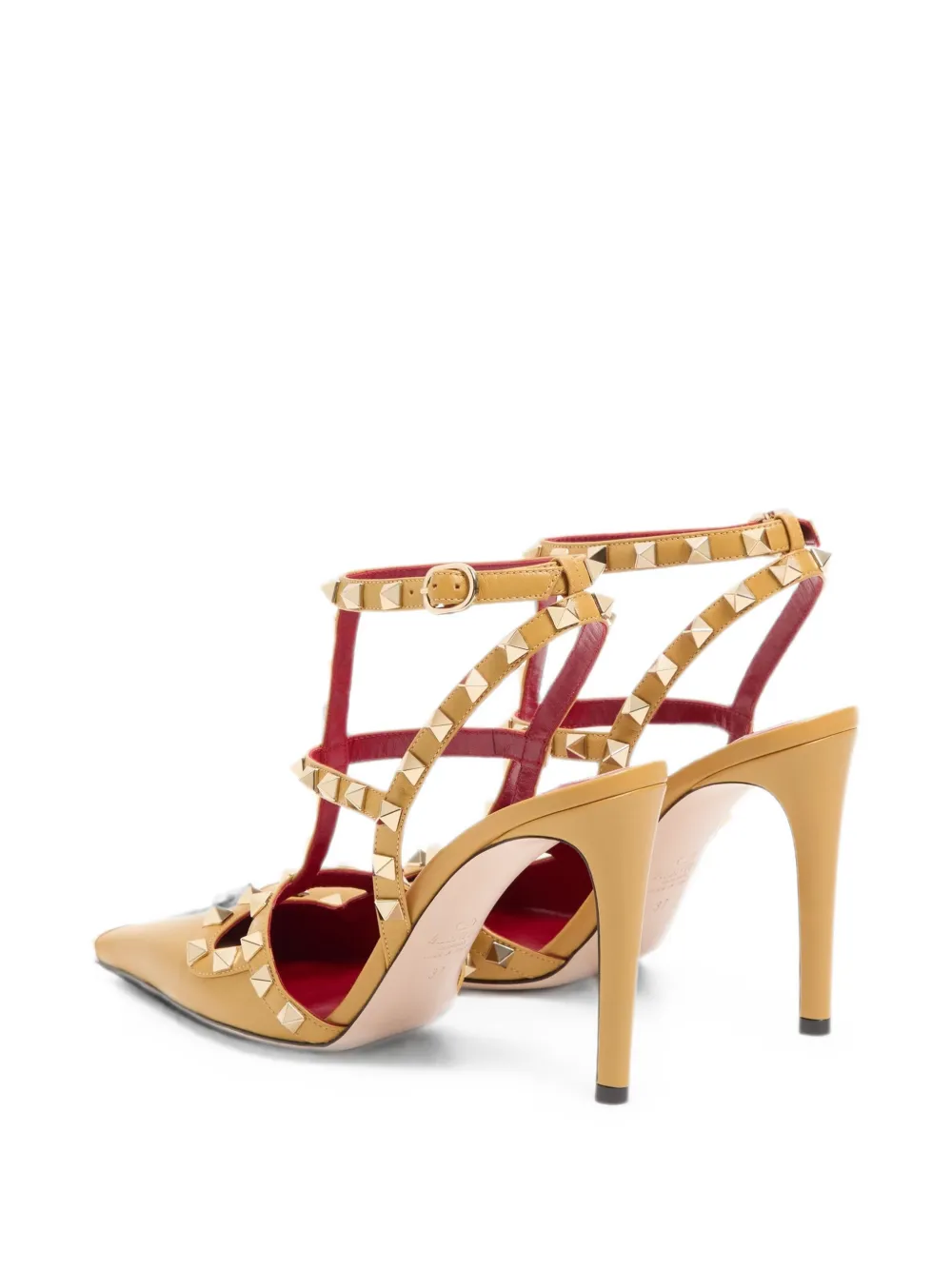 Valentino Garavani Rockstud kidskin pumps 100mm Geel