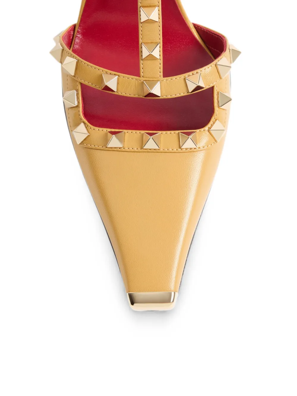 Valentino Garavani Rockstud kidskin pumps 100mm Geel