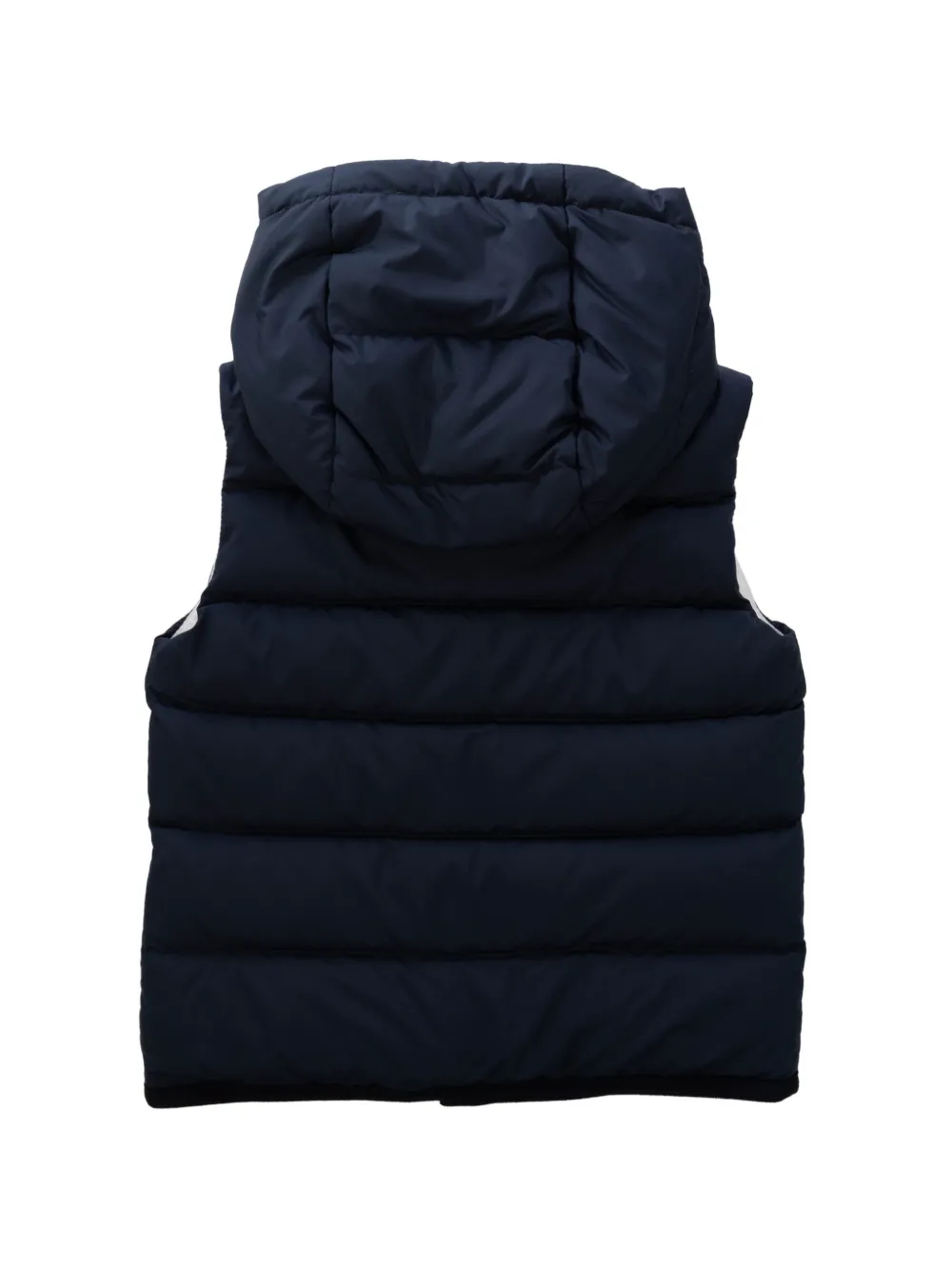 Moncler Enfant logo-patch hooded gilet Blauw