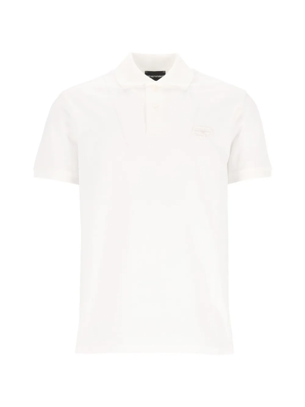 Emporio Armani logo-embroidered polo shirt - Bianco