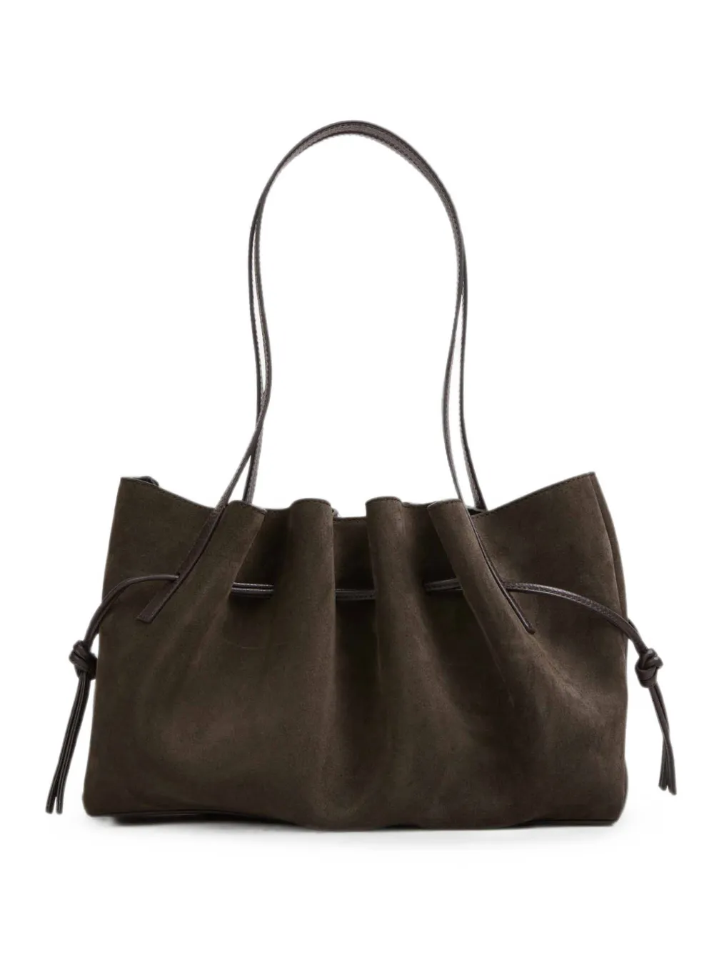 Yuzefi Scallop suede shoulder bag - Braun