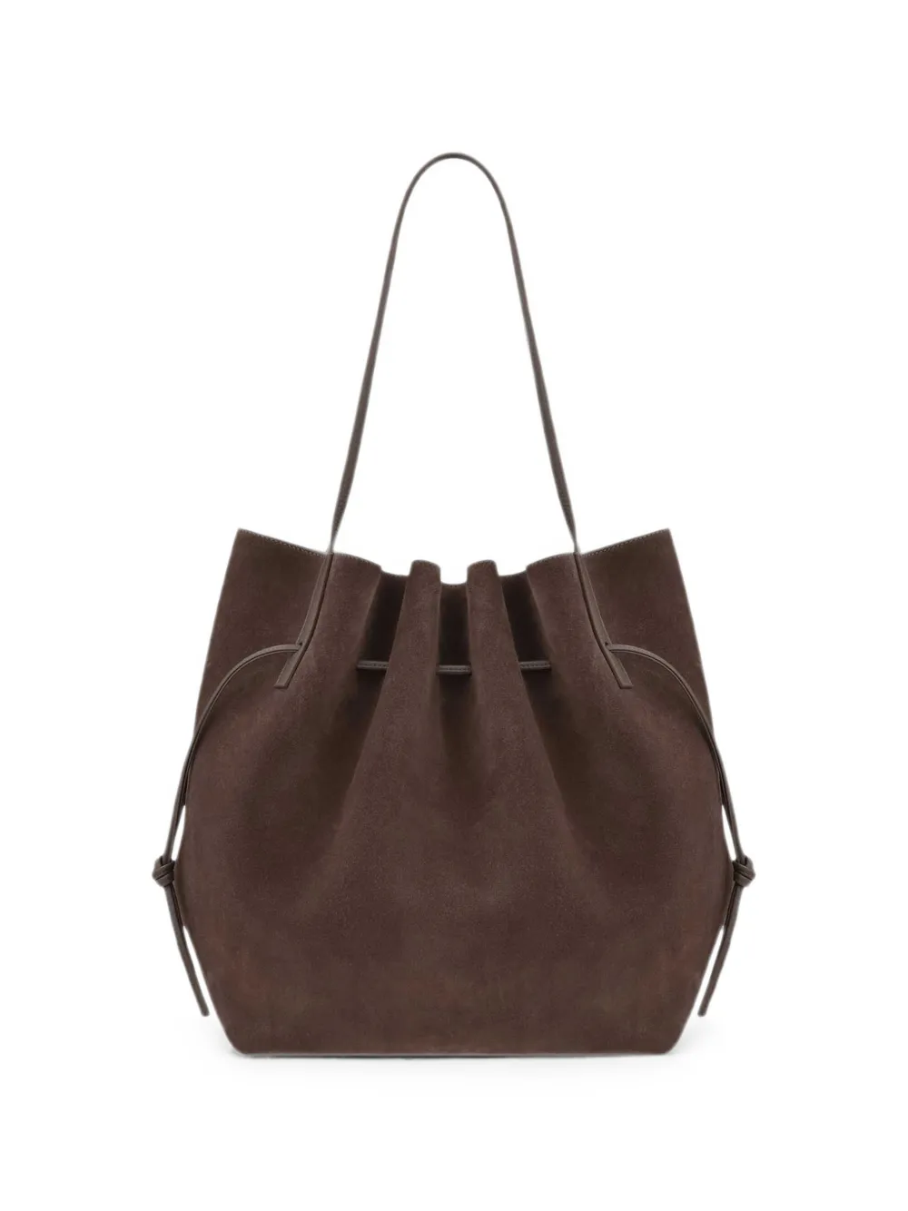 Yuzefi Scallop suede tote bag - Marrone
