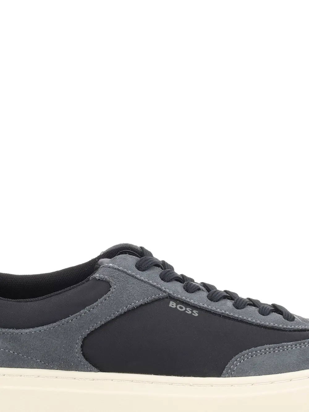 BOSS Kieran suede-panelled logo-print sneakers Grijs